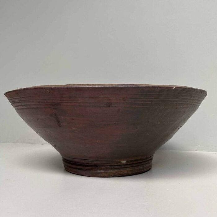 large organic ikebana planter in bizen pottery japan 1950s 14