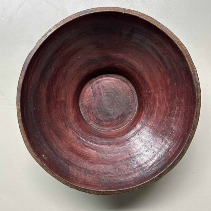 large organic ikebana planter in bizen pottery japan 1950s 5