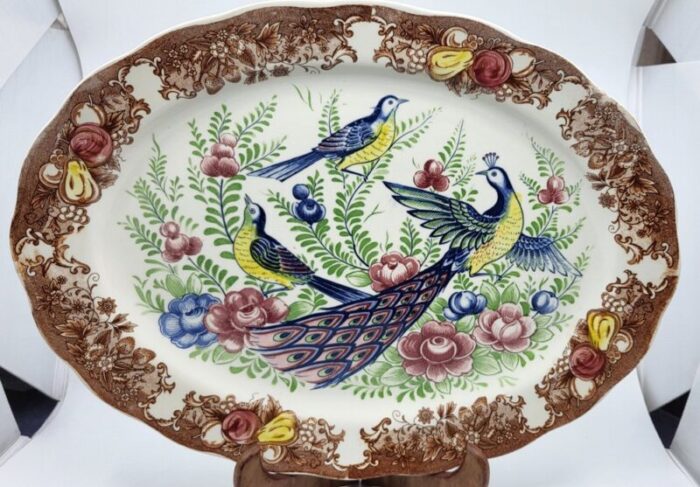 large oval dish in imari porcelain 1970s 2