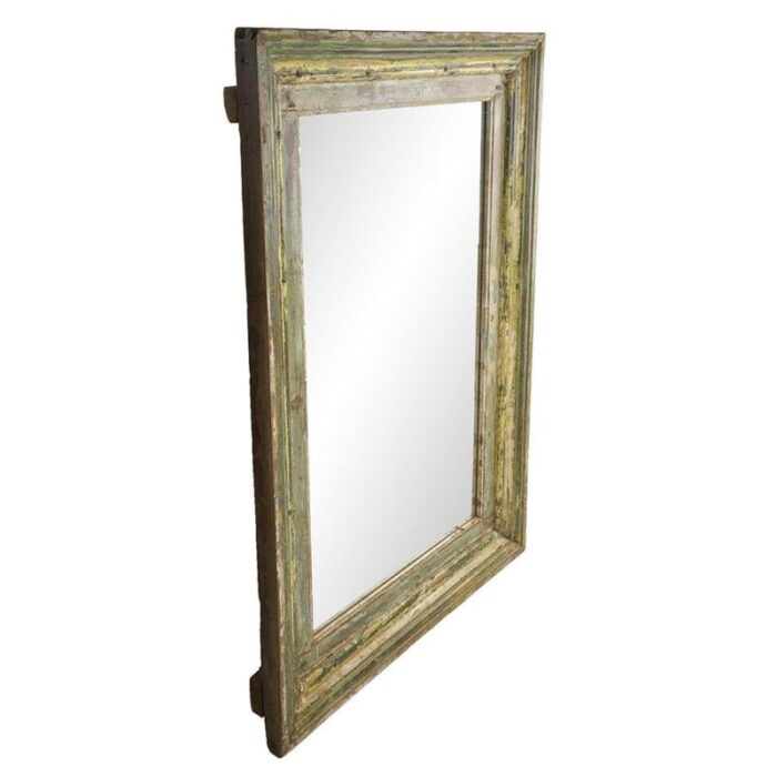 large patinated wood mirror 2