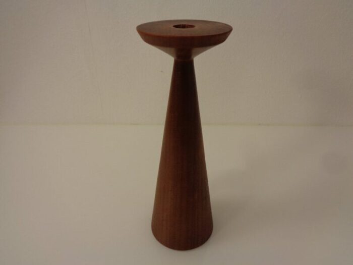 large teak candleholder from anri form italy 1960s 1