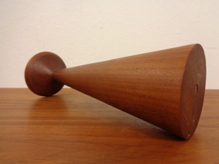 large teak candleholder from anri form italy 1960s 12