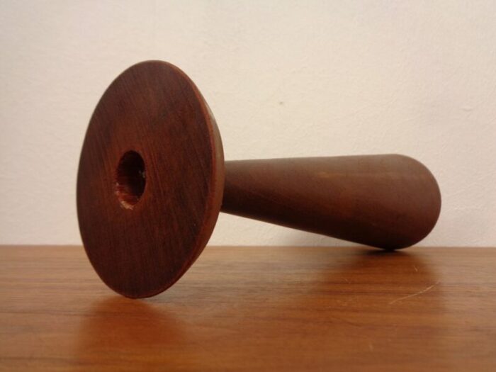 large teak candleholder from anri form italy 1960s 16