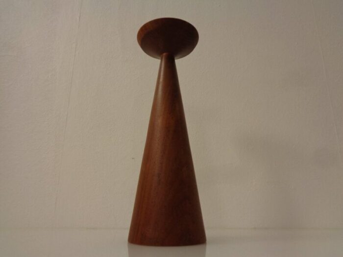 large teak candleholder from anri form italy 1960s 3