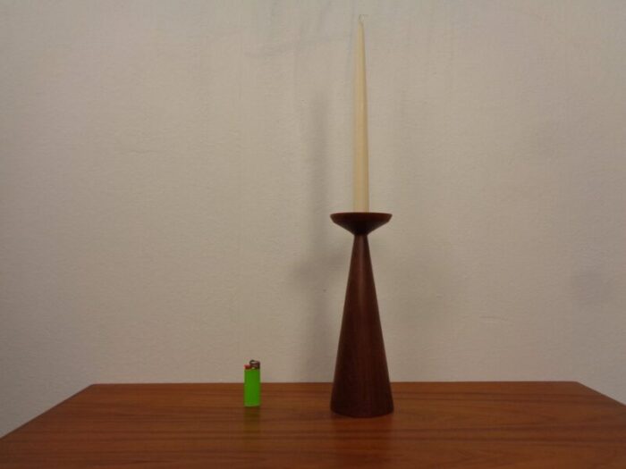 large teak candleholder from anri form italy 1960s 6