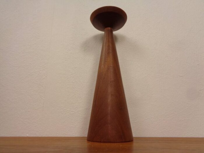 large teak candleholder from anri form italy 1960s 7