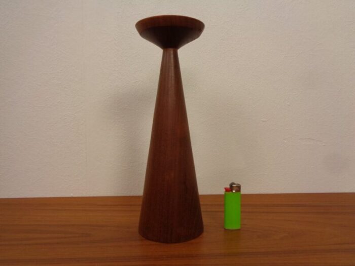 large teak candleholder from anri form italy 1960s 8