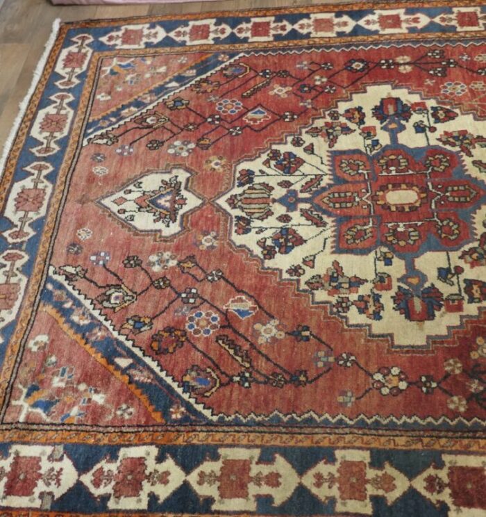 large traditional tree of life red wool rug 1920s 2