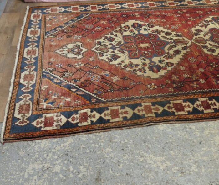 large traditional tree of life red wool rug 1920s 6