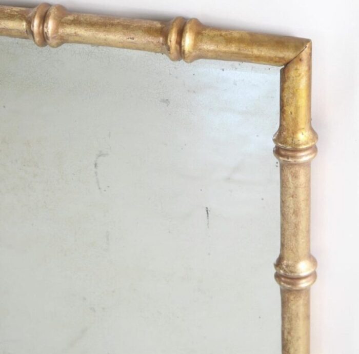 large vintage gilded iron mirror from maison jansen 1940s 3