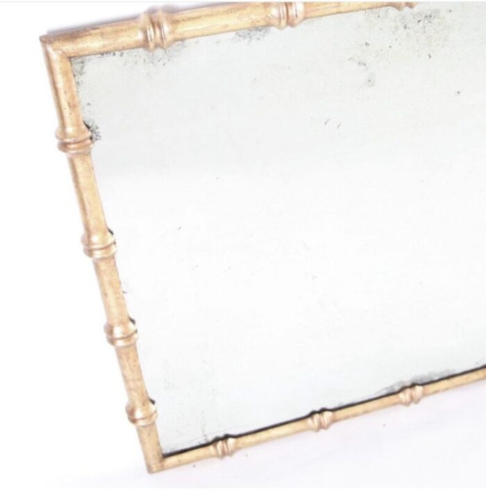 large vintage gilded iron mirror from maison jansen 1940s 9