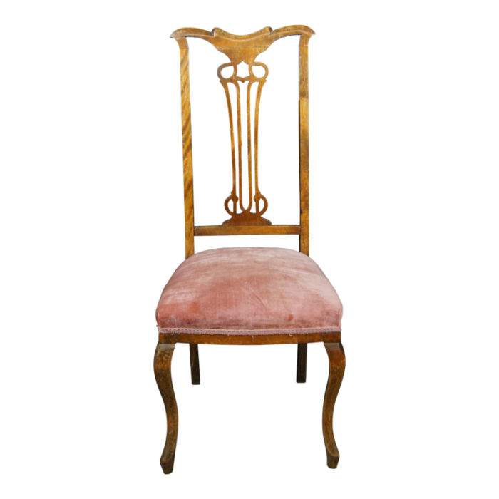 late 19th century antique english edwardian mahogany high pierced splat dining side desk chair 9388