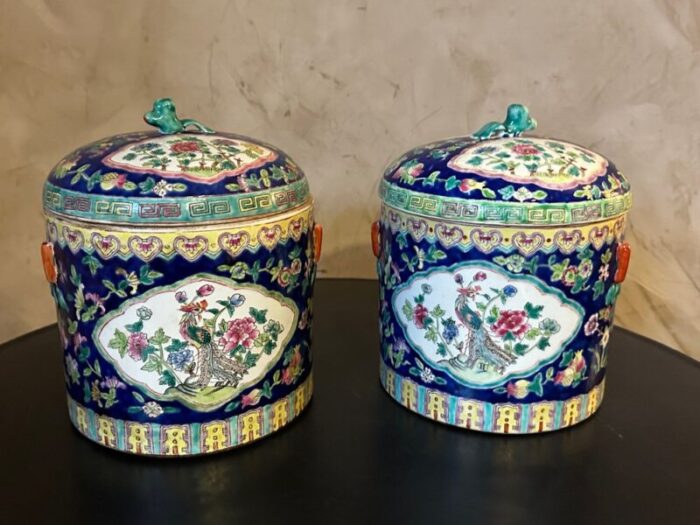 late 19th century ginger jars set of 2 1