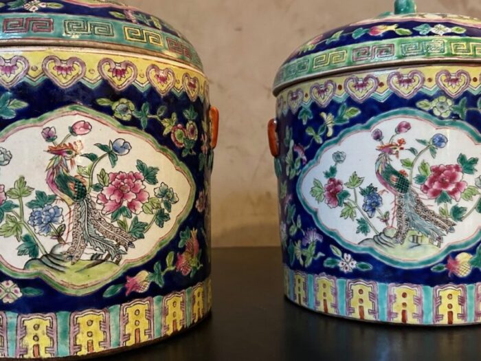 late 19th century ginger jars set of 2 4