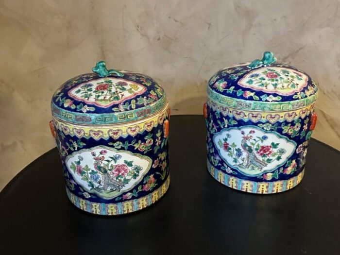 late 19th century ginger jars set of 2 7