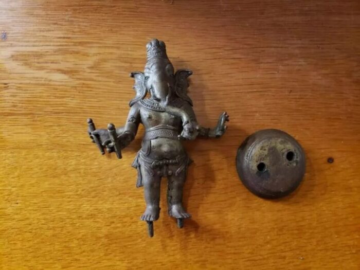 late 19th century hindu ganesha spelter statue figurine 9820