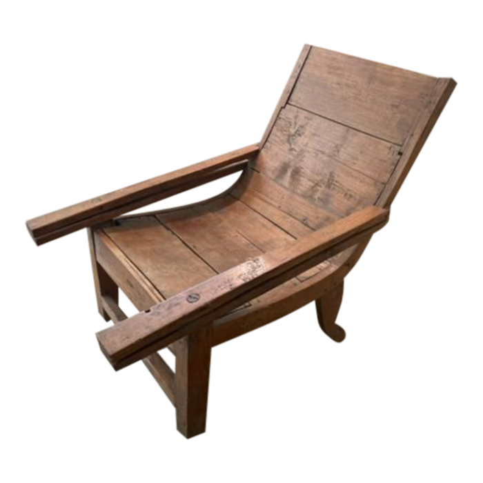 late 19th century teak plantation chair 9724