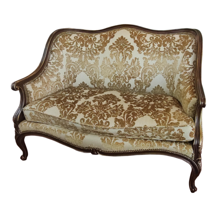 late 20th century hooker furniture french country settee louis xv bergere style settee 2848