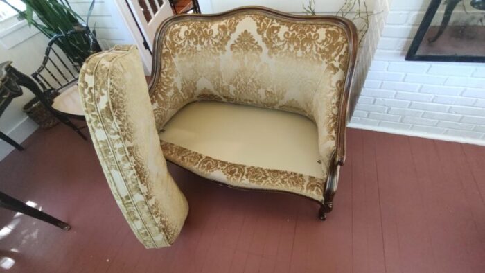 late 20th century hooker furniture french country settee louis xv bergere style settee 6423