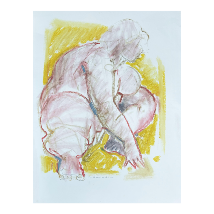 late 20th century jack meanwell modern nude figure oil pastel 2576