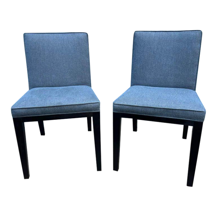 late 20th century pair of mitchell and gold furniture upholstered dining side chairs 3428