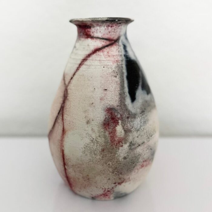 late 20th century raku earthenware vase 9045