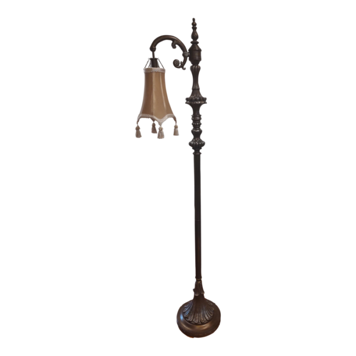 late 20th century victorian style floor lamp with shadetassels 4290