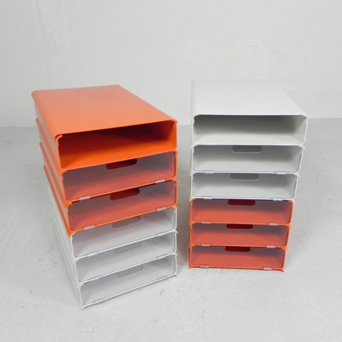 letter trays by giugiaro for lavatelli 1970s set of 12 1