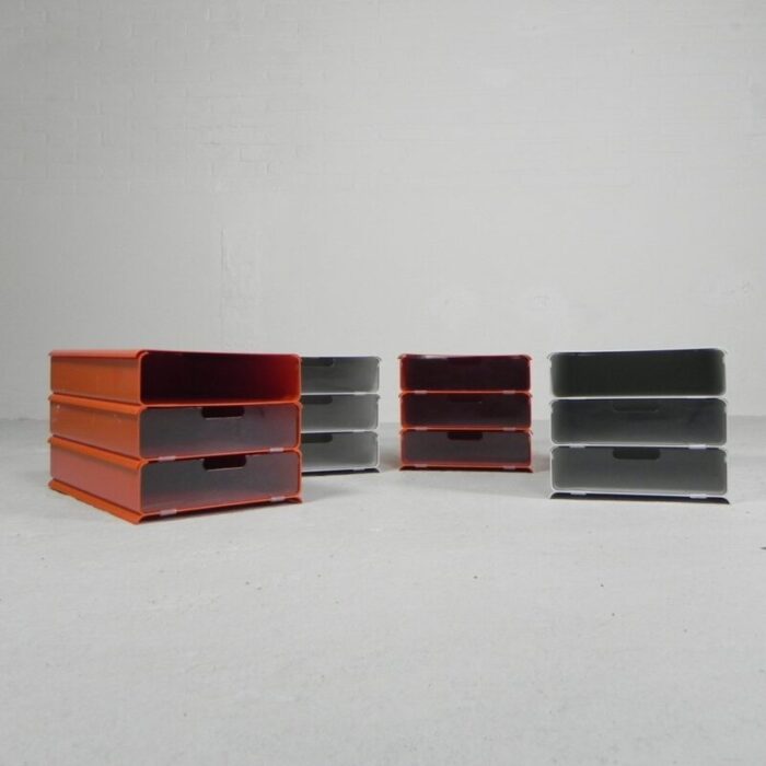 letter trays by giugiaro for lavatelli 1970s set of 12 12