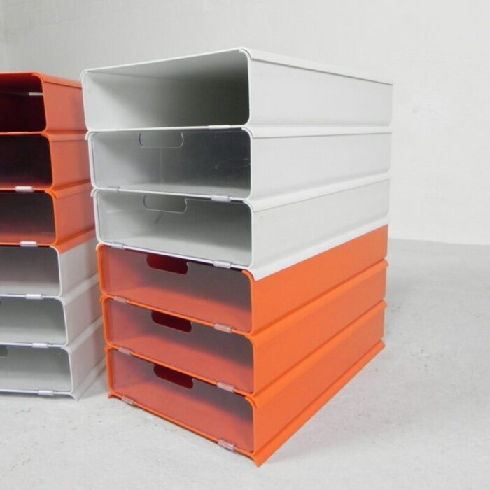 letter trays by giugiaro for lavatelli 1970s set of 12 15