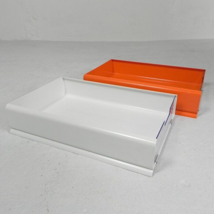 letter trays by giugiaro for lavatelli 1970s set of 12 3