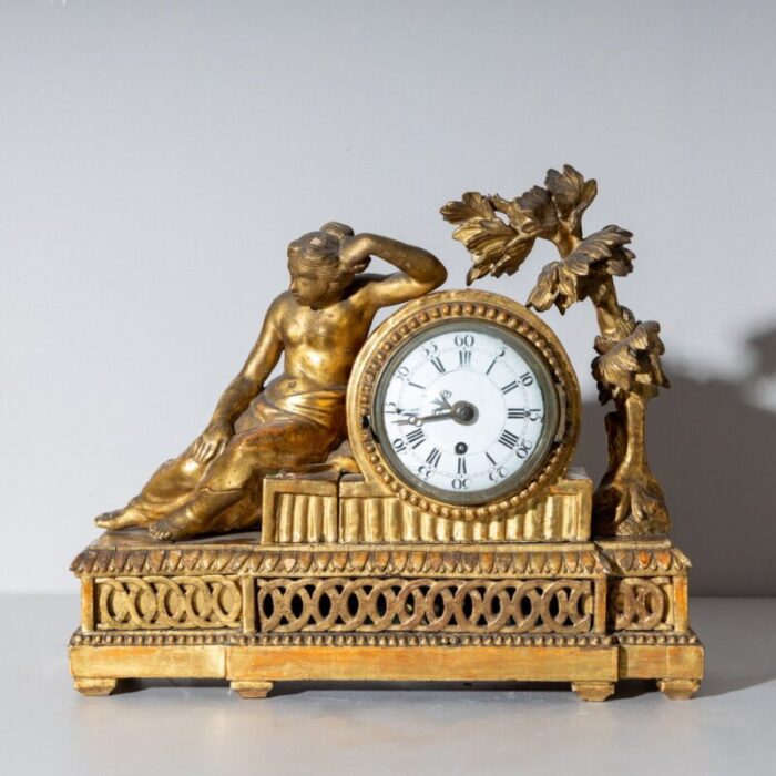 louis seize mantel clock in a giltwood case 1