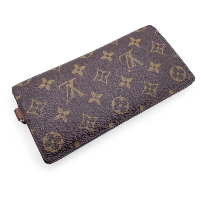 louis vuitton brown monogram canvas accordeon long wallet 8761