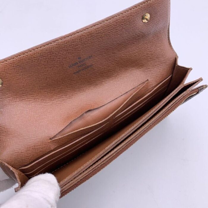 louis vuitton brown monogram canvas accordeon long wallet 9805