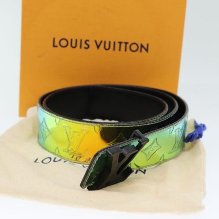 louis vuitton monogram prism ceinture lv shape belt black m0251 lv auth ki4430 0356