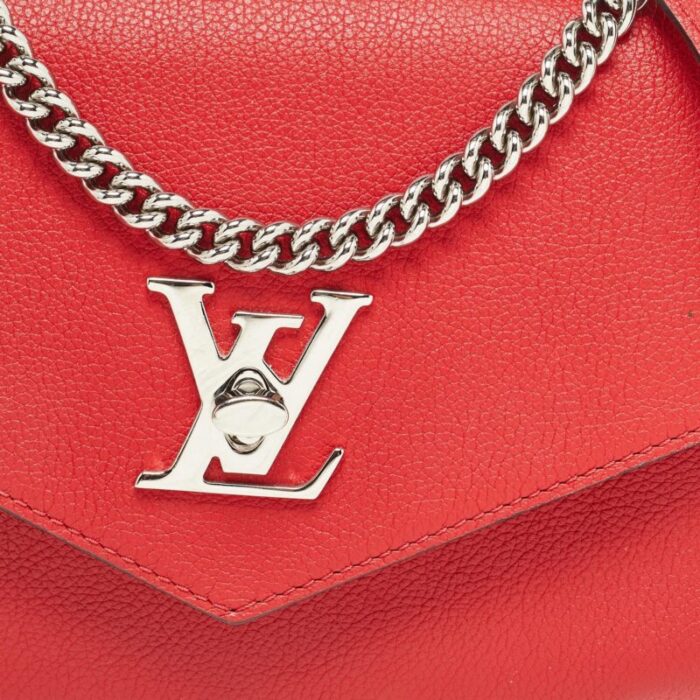 louis vuitton red leather my lockme bb bag 8131