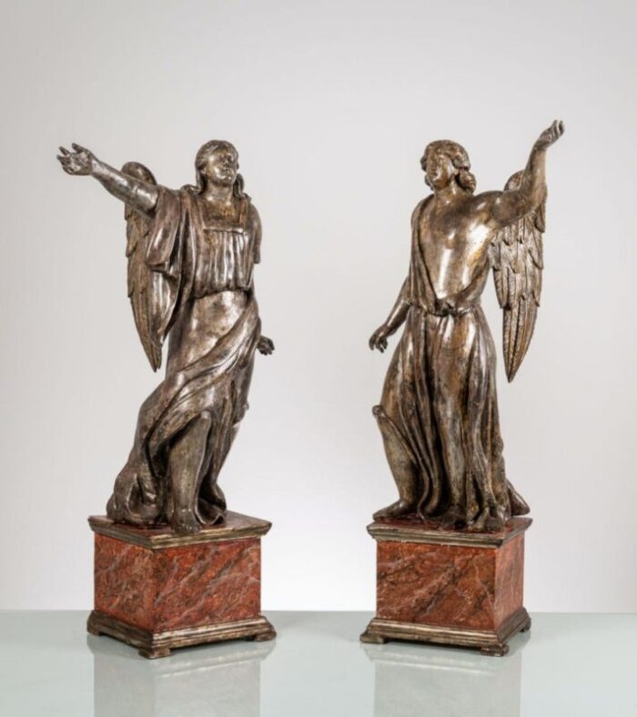 louis xiv angel sculptures late 17th century set of 2 5