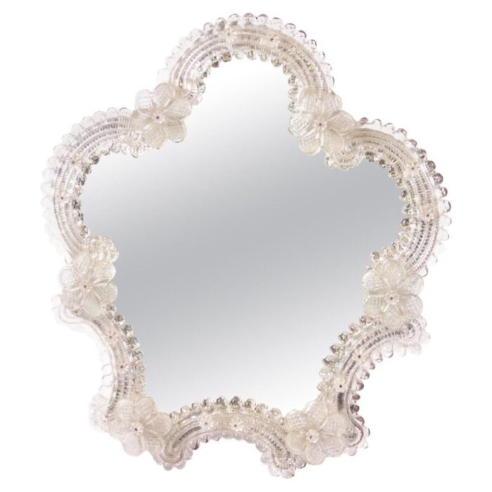 louis xv murano italian venetian floral glass table mirror 1