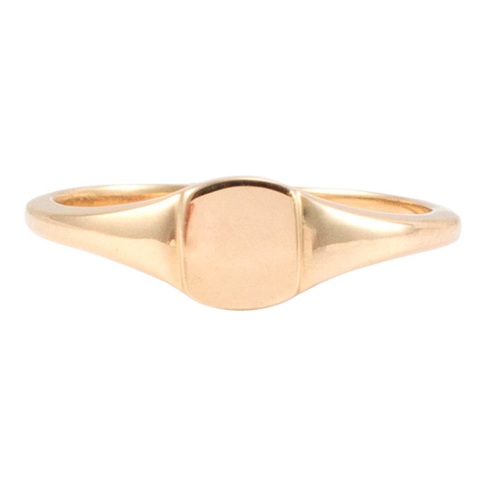 luvente 14k yellow gold square signet band ring size 65 9411