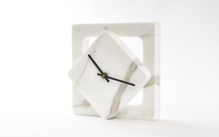 marble one cut table clock by moreno ratti 2