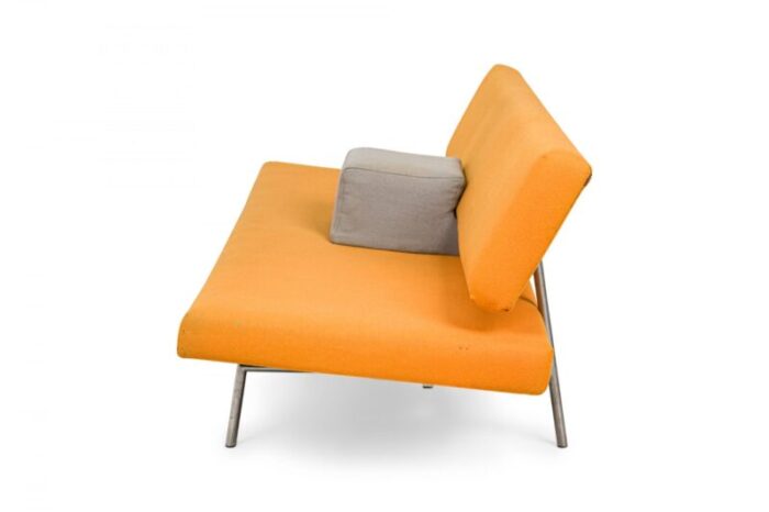 martin visser for spectrum mid century modern orange felt convertible sleeper sofa model br02 5422