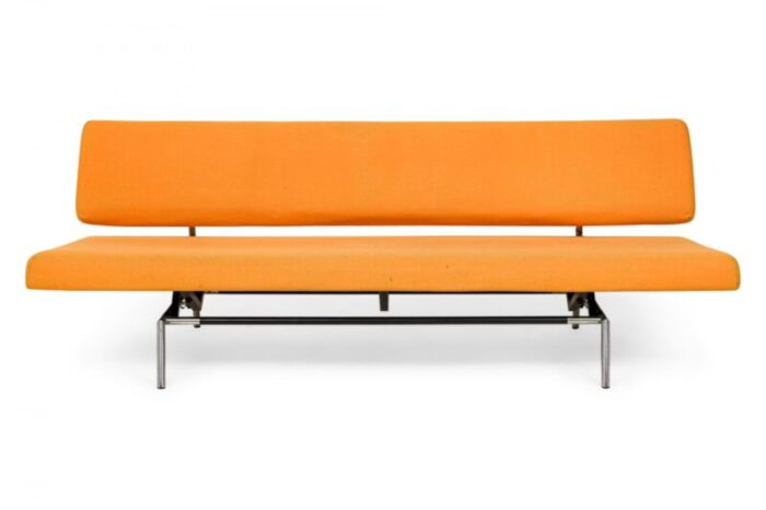 martin visser for spectrum mid century modern orange felt convertible sleeper sofa model br02 7473