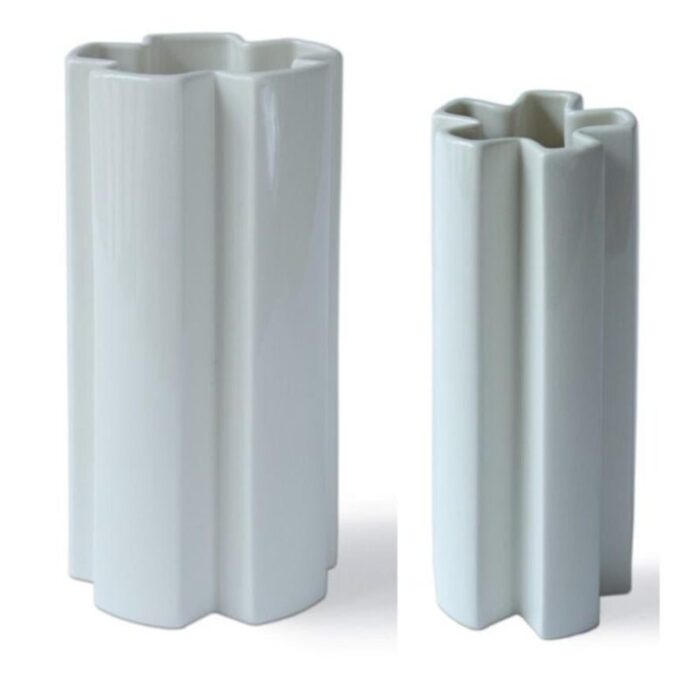 medium white ceramic kyo star vases by mazo design set of 4 4