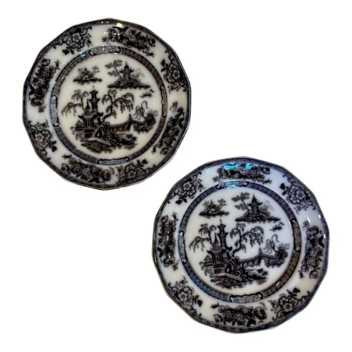 mid 19th century black and white plates a pair 1263