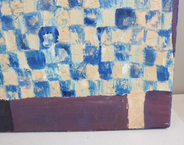 mid 20th century abstract blue still life painting 9818