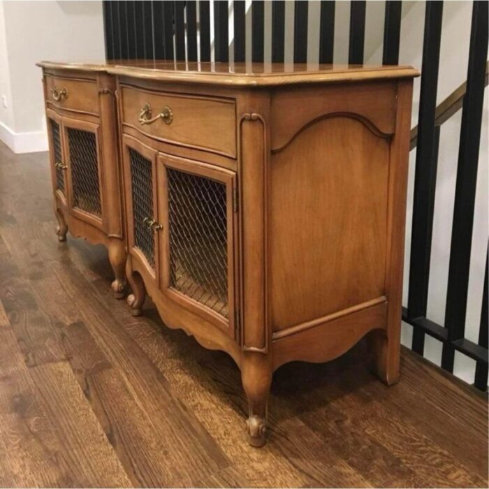 mid 20th century french provincial walnut nightstands by century furniture a pair 1293