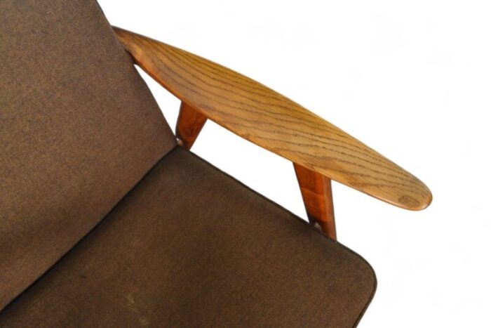 mid 20th century hans wegner jh517 buck lounge chair in oak 4321