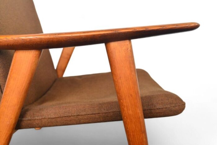 mid 20th century hans wegner jh517 buck lounge chair in oak 4534