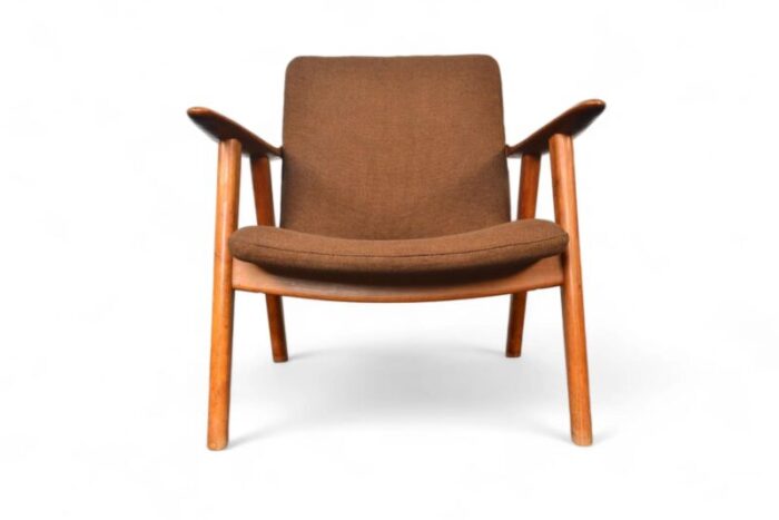 mid 20th century hans wegner jh517 buck lounge chair in oak 4891