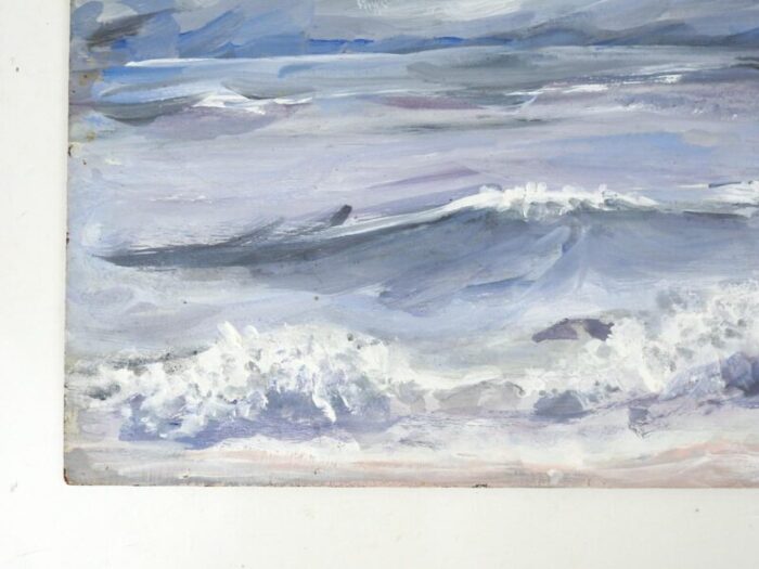 mid 20th century impressionist seascape painting 3909